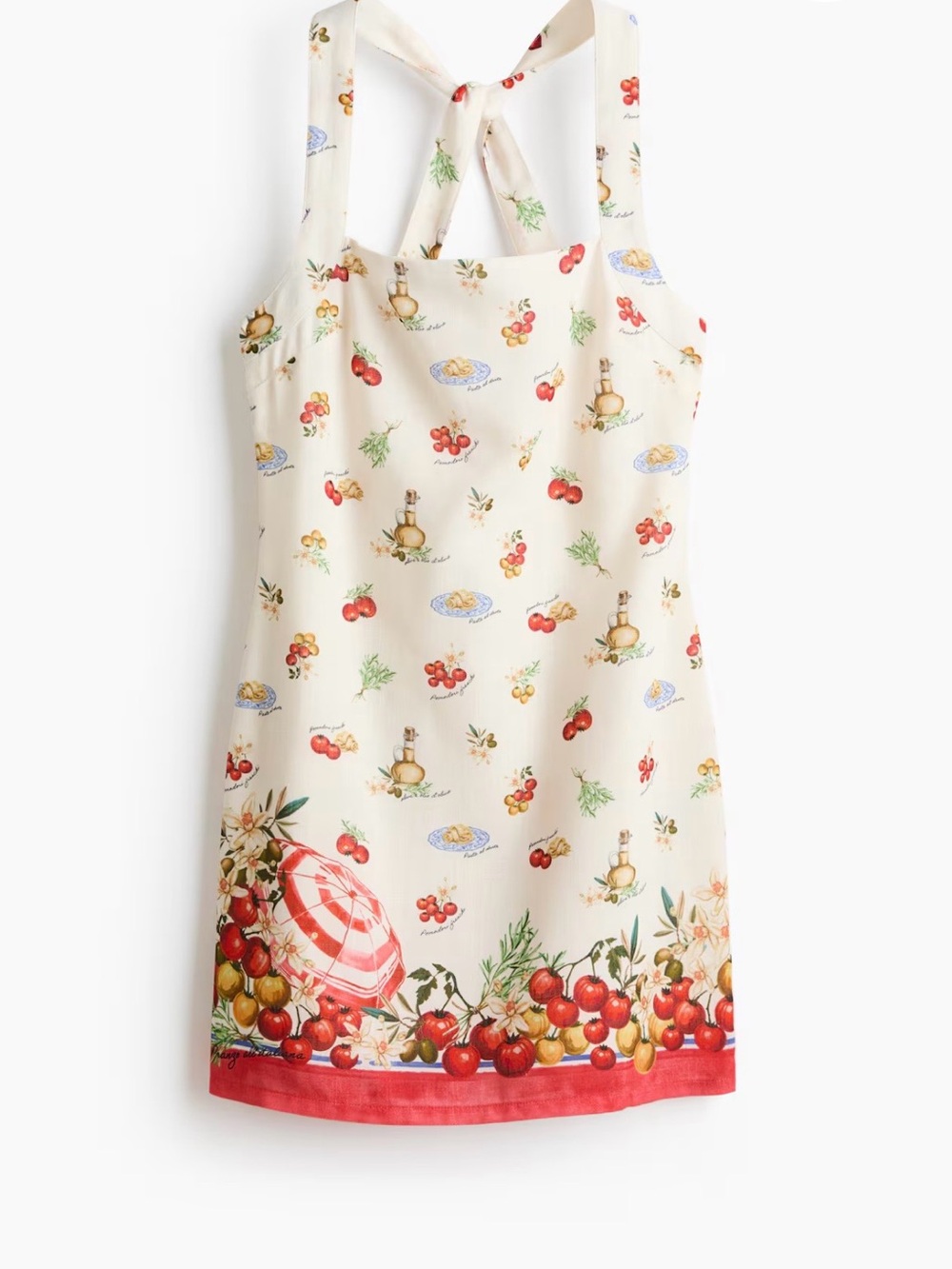 NWT (P-16.5/size small) H&M TWIST-DETAIL Tomato PRINTED DRESS - Picture 3 of 5